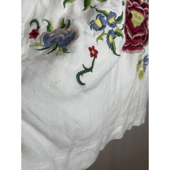 Farm Rio Short Sleeve Mini Dress Womens small Floral Embroidered Shift Casual - Picture 6 of 13